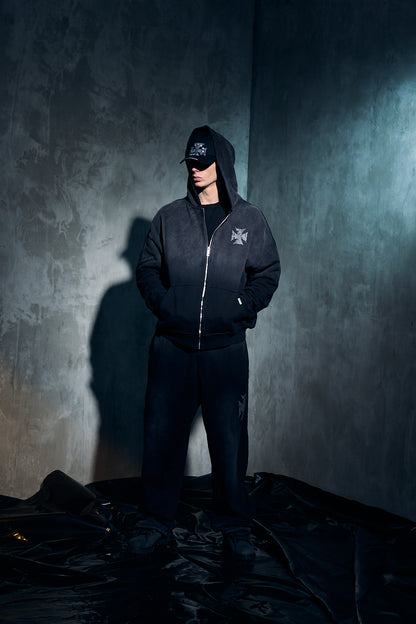 Sudadera con capucha y cremallera Maltese Washed