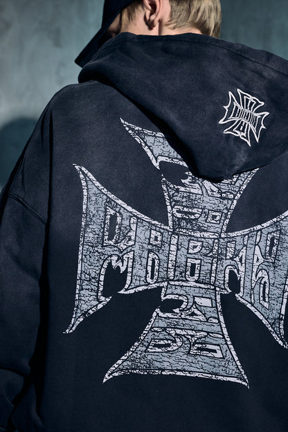 Sudadera con capucha y cremallera Maltese Washed