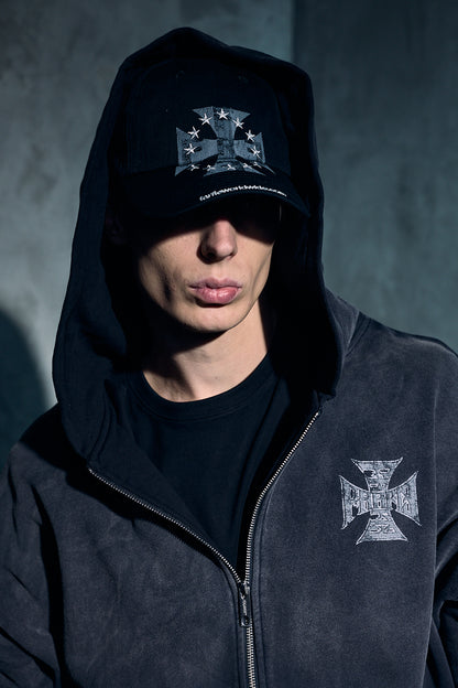 Sudadera con capucha y cremallera Maltese Washed