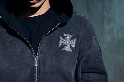 Sudadera con capucha y cremallera Maltese Washed
