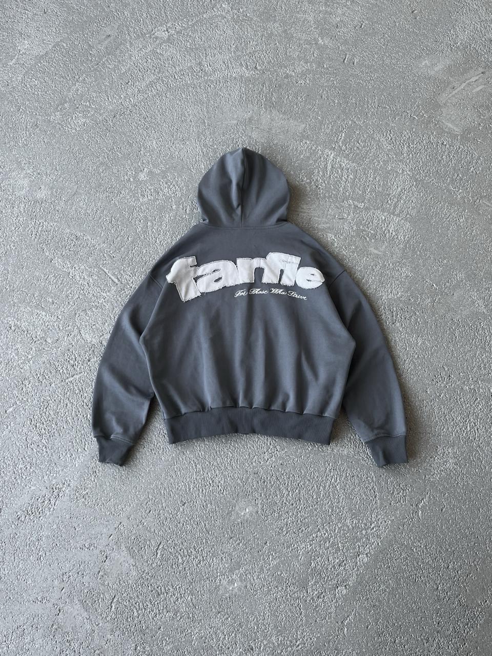 Sudadera con cremallera Patched Path (Gris)