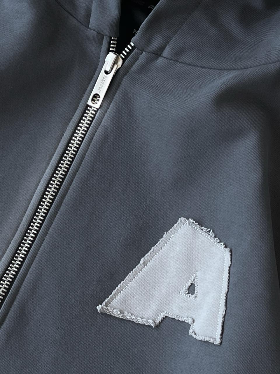 Sudadera con cremallera Patched Path (Gris)