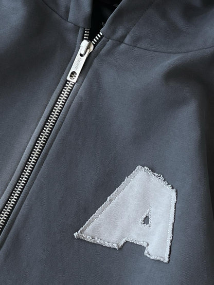 Sudadera con cremallera Patched Path (Gris)